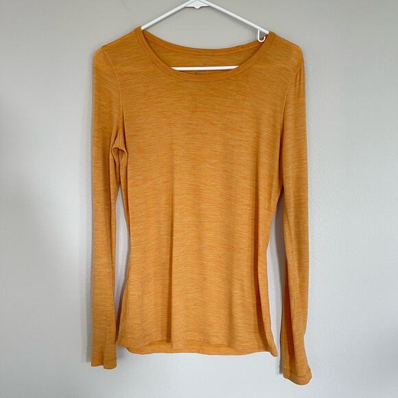 WOOLX Merino Wool Base Layer Long Sleeve Crewneck Shirt Yellow (S) - Picture 1 of 6